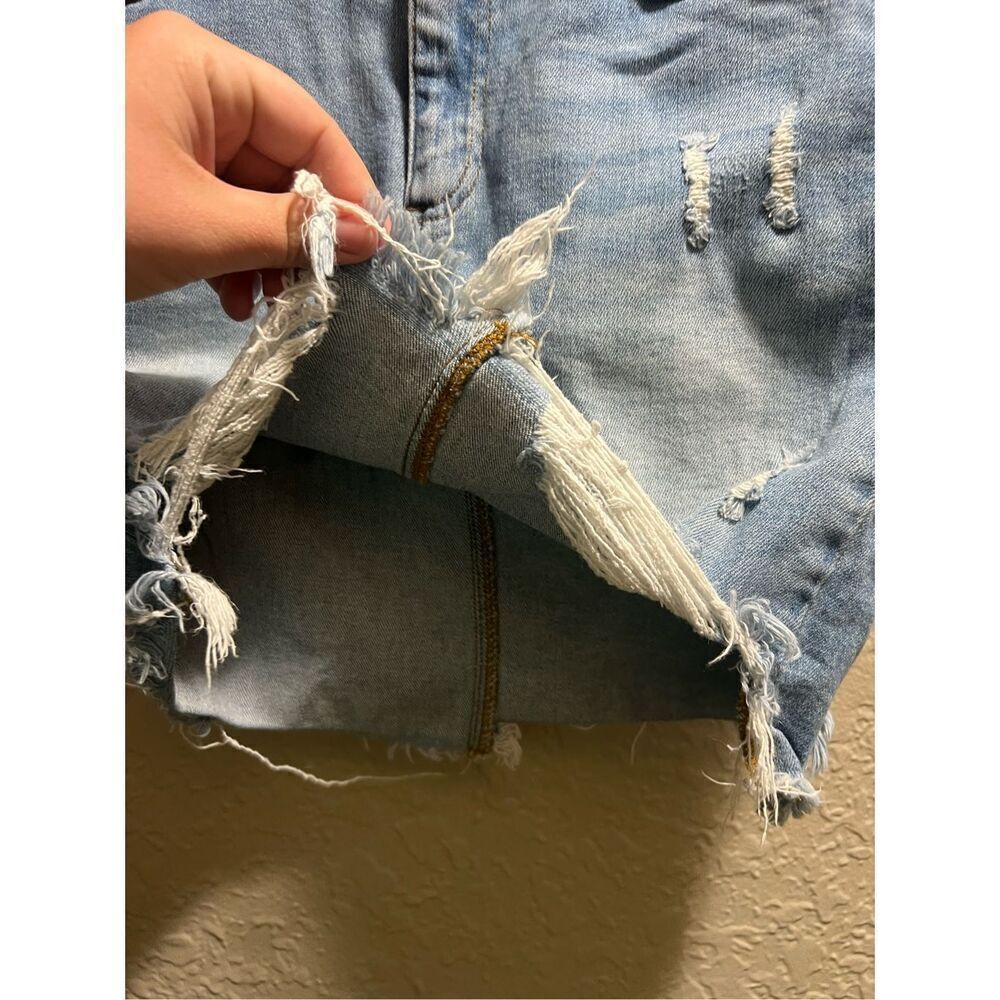 Risen Los Angeles Distressed Denim Skirt Woman’s Size Large - Picture 5 of 11